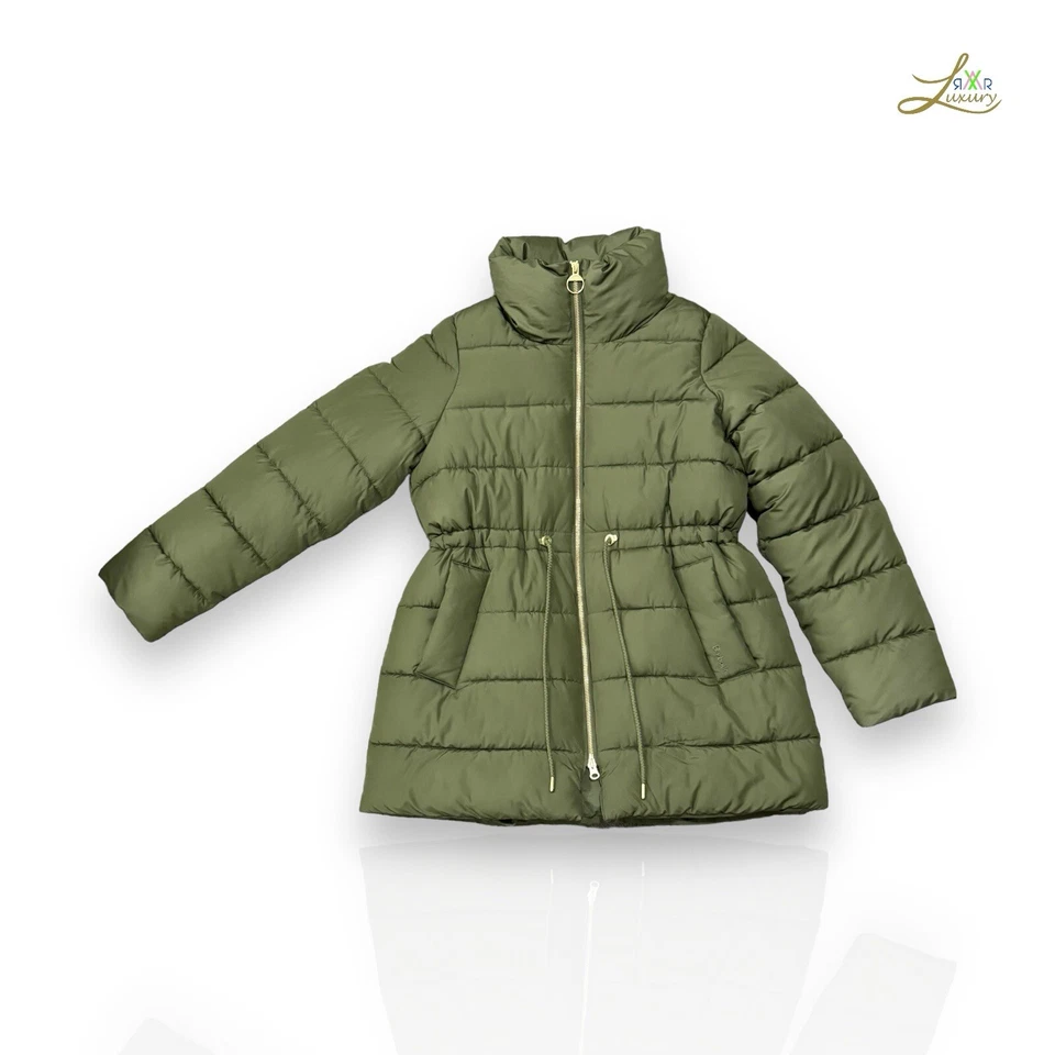 Barbour Manning Puffer Ladies Jacket – Olive Green, Size UK 10 - Image 2 of 4