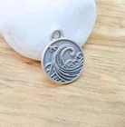 Ocean Wave Charm Pendant, Nautical Sea Life Charm, Beach Boho Earring Charms