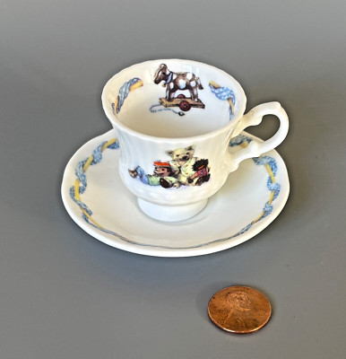 Vtg Queen's Tales of Teddies Childs Cup & Saucer Colourbox Staffordshire England