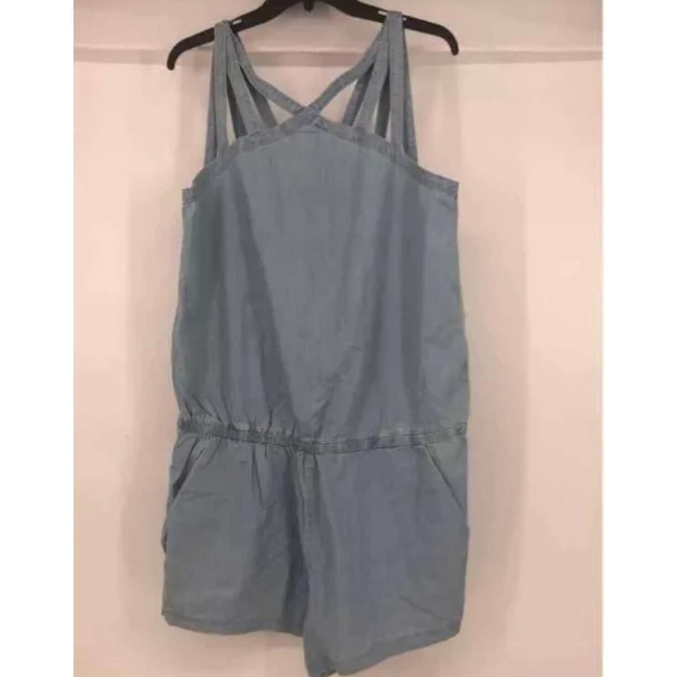 Fabletics Women's XL Blue Chambray Denim Romper Summer Casual NWT - Image 2 of 4