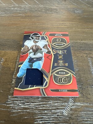 2022 Select Malik Willis Mem DS-2 Select Rookie Card Draft Selections Titans RC
