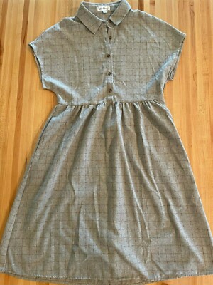 Wren and Ivory women's knee length dress. Button down and zipper. Grey and  brown | eBay