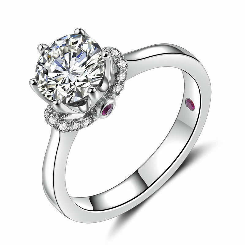 935 Argentium Silver ct Brilliant Round Moissanite Wedding Engagement  Ring