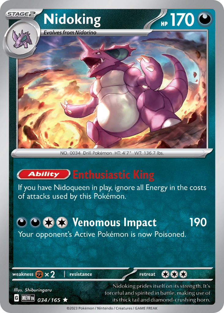 Nidoking 34/165 Rare Holo | 151 | Pokemon Card | eBay