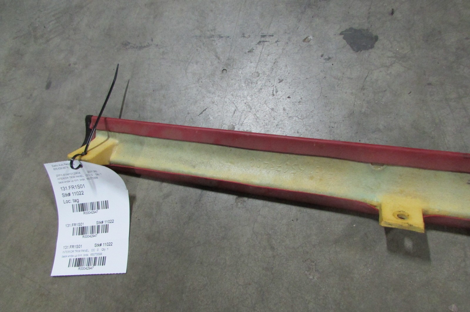 Ferrari F430, 360, Upper Interior Back Window Trim, Used P/N 65073398