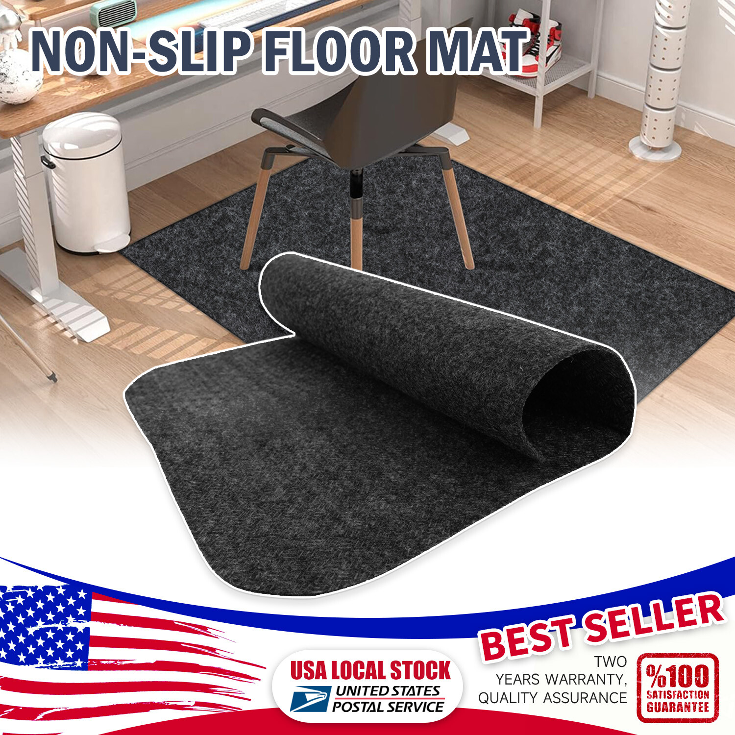 3.3Ftx6.6Ft Home Office Chair Mat for Carpet Floor Protection Carpet Anti-Slip
