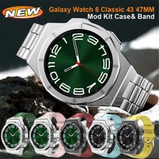 Stainless Steel Mod Kit Cas Band Strap fr Samsung Galaxy Watch 6 5 Pro 47mm 45mm
