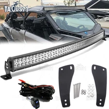 50" Curved LED Light Bar Upper Roof Bracket Wire For Can-Am Maverick X3 2017-25