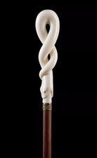 Wooden walking stick hand carved beautiful snake handmade walking cane