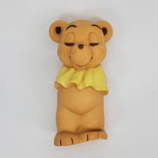 Vintage Tommee Tippee Rubber Squeak Toy Bear Yellow Collar Made in USA Retro