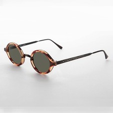 Art Deco Oval Sunglasses Tortoise Gunmetal /Green Lens - Degas