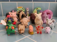 Lot of Assorted Pig Figurines And Ornaments Glass Clay Resin 