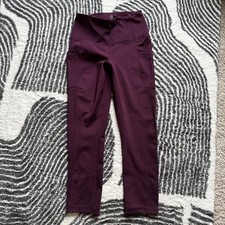 90 Degree by Reflex High Waist Cropped Leggings Size XS Mulberry, Phone Pocket