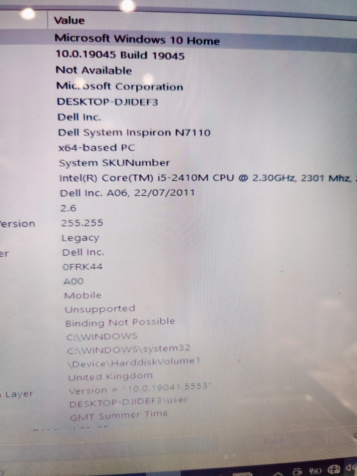 Dell Inspiron 17' N7110 Gaming i5 4 GB Ram 120 GB SSD NVIDIA Gt525m Not Tested - Image 2 of 4