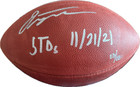 JONATHAN TAYLOR Autographed "5 TD's" Metallic Colts Football FANATICS LE /28 — photo 1