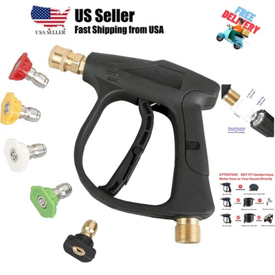 #ad High Pressure Washer Gun3000 PSI Max with 5 color quick connect Nozzles M22 ... $37.59