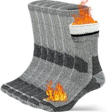 Wool Socks for Men Women Merino Thermal Warm Cozy Winter Fuzzy Boot Sock Char...