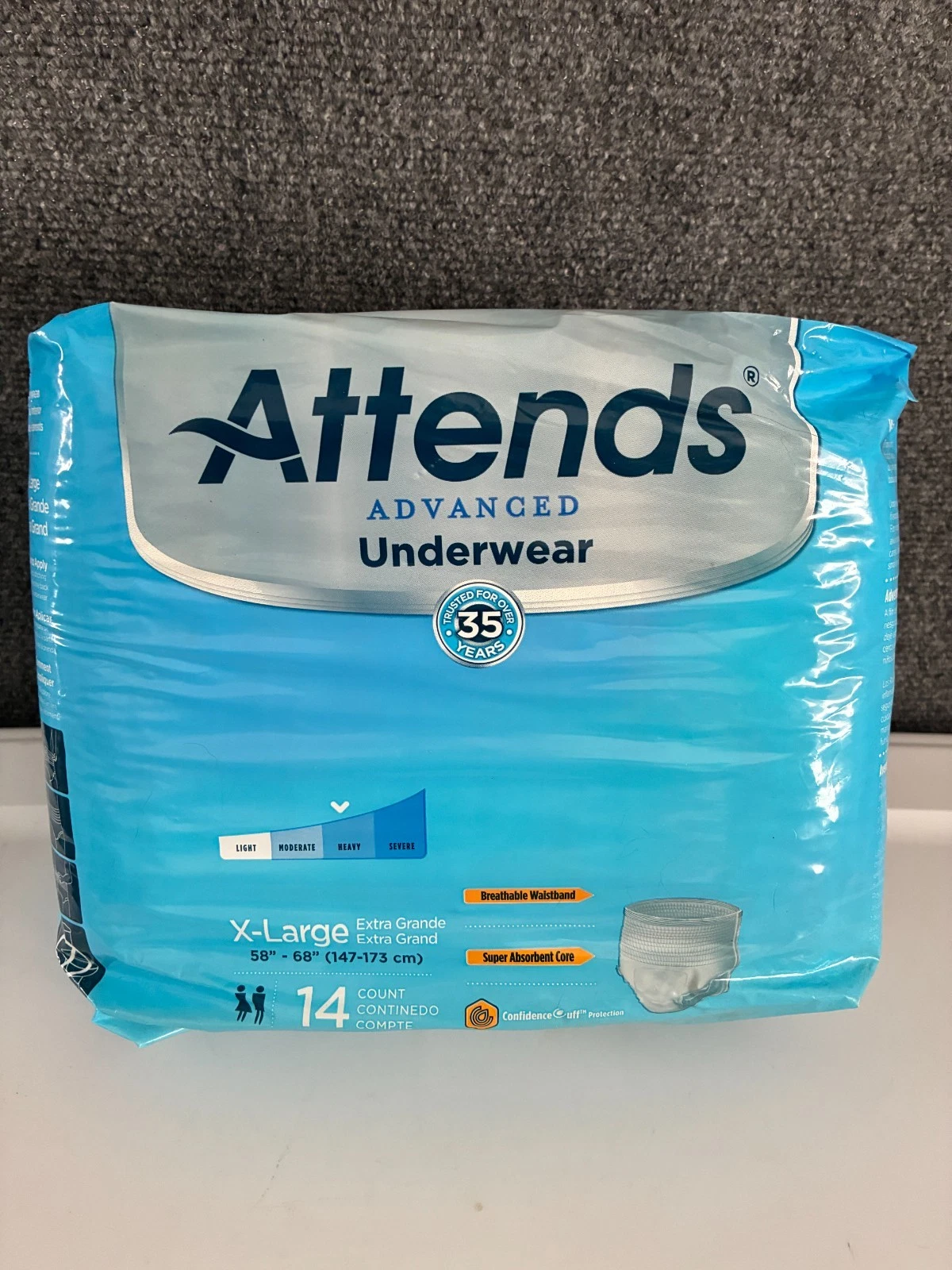 Attends Adult Unisex Diapers XL Overnight Advanced Underwear 4 Packs of 14/56