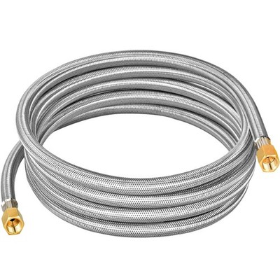 12 Ft Propane Hose Extension with 3/8'' Female Flare on Both Ends, Stainless B...