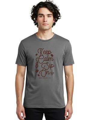 Keep-Calm-Sip-On Mens Graphic Tee, 100% Cotton, Casual Summer Wear