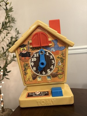 Vintage Kids Learning Cuckoo Clock TICK TOCK TEACHER Educational Toy 9'' By Tomy