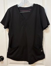 Purple Label by Healing Hands Jane Scrub Top Medium Black