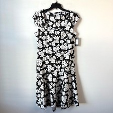 Tommy Hilfiger Floral Knit Fit & Flare Midi Dress Black Multi 10