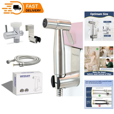 #ad Cost Effective Stainless Steel Bidet Sprayer with Adjustable Water Pressure $34.99