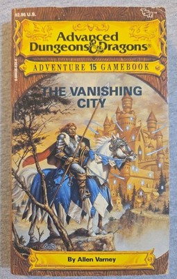 The Vanishing City AD&D TSR Adventure Gamebook #15, Stats Card, Solo Fighter RPG