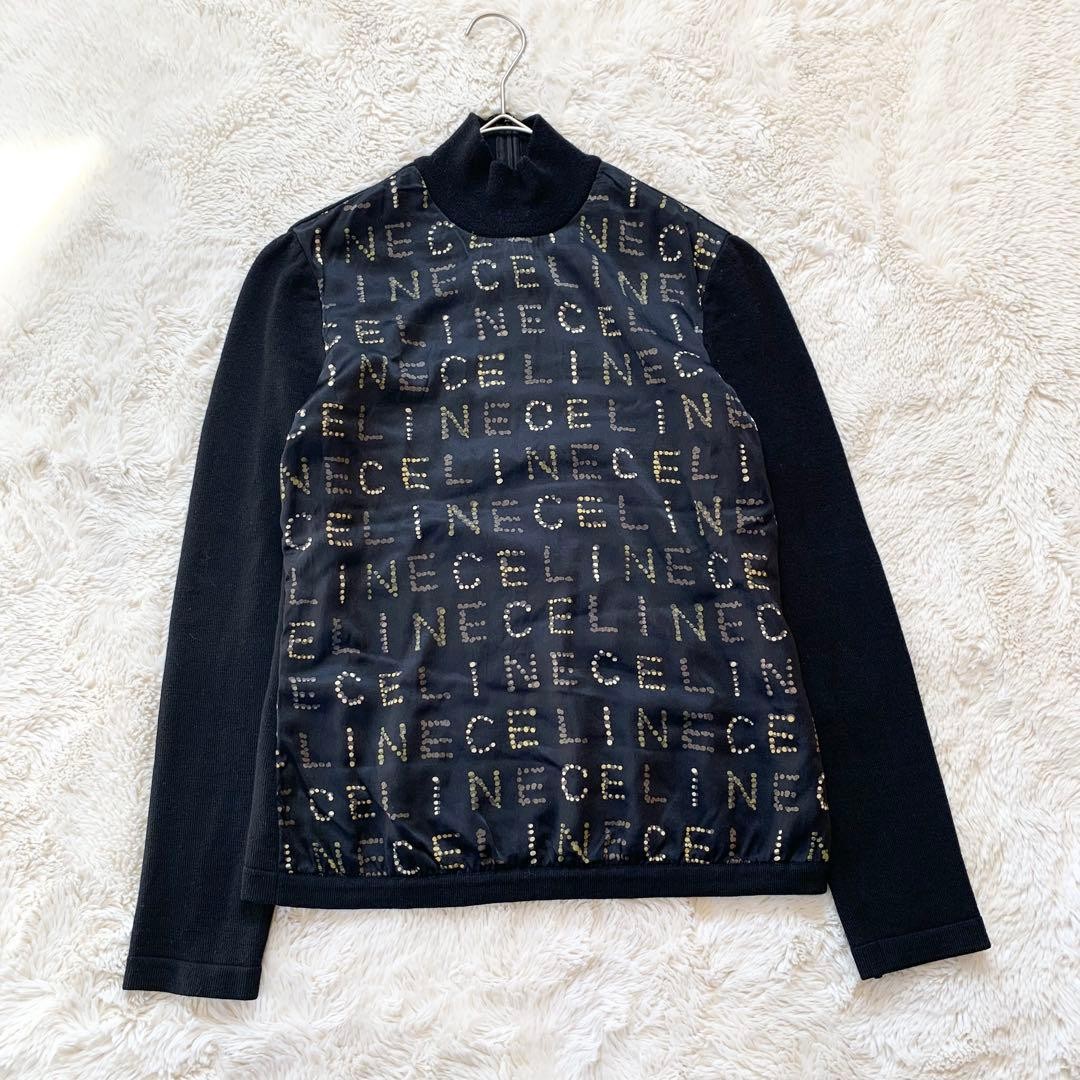Celine Logo Patterned Docking Knit Sweater Black/… - image 1