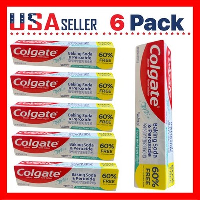 Colgate Baking Soda x [6 Pack] Peroxide Whitening Brisk Mint Toothpaste, 4.0oz