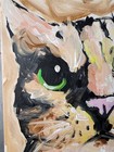 Original Abstract Cat Painting Canvas Neo Expressionist Fine Art Decor 16x12 — photo 5