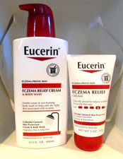 Eucerin Eczema Relief Cream Body Wash 13.5 Oz AND Eczema Relief Cream 5 oz SET