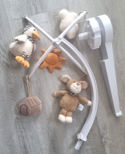 Sterntaler Mobile Kinderbett Baby Bett Bär Teddy Ente Stern Gestänge weiß