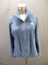 The North Face Size M Womens Gray Fleece Full Zip Drawcord Hem Hiking Jacket 020