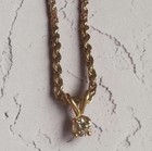 Rare Antique Solid 14K Gold 4g 16" Diamond Rope Chain Necklace  — photo 1