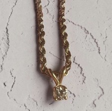Vintage Solid 14K Gold 16 Diamond-Cut Rope Ch...