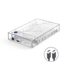 3.5 Inch Transparent USB 3.1 Enclosure for SATA HDD SSD Internal Rib Support