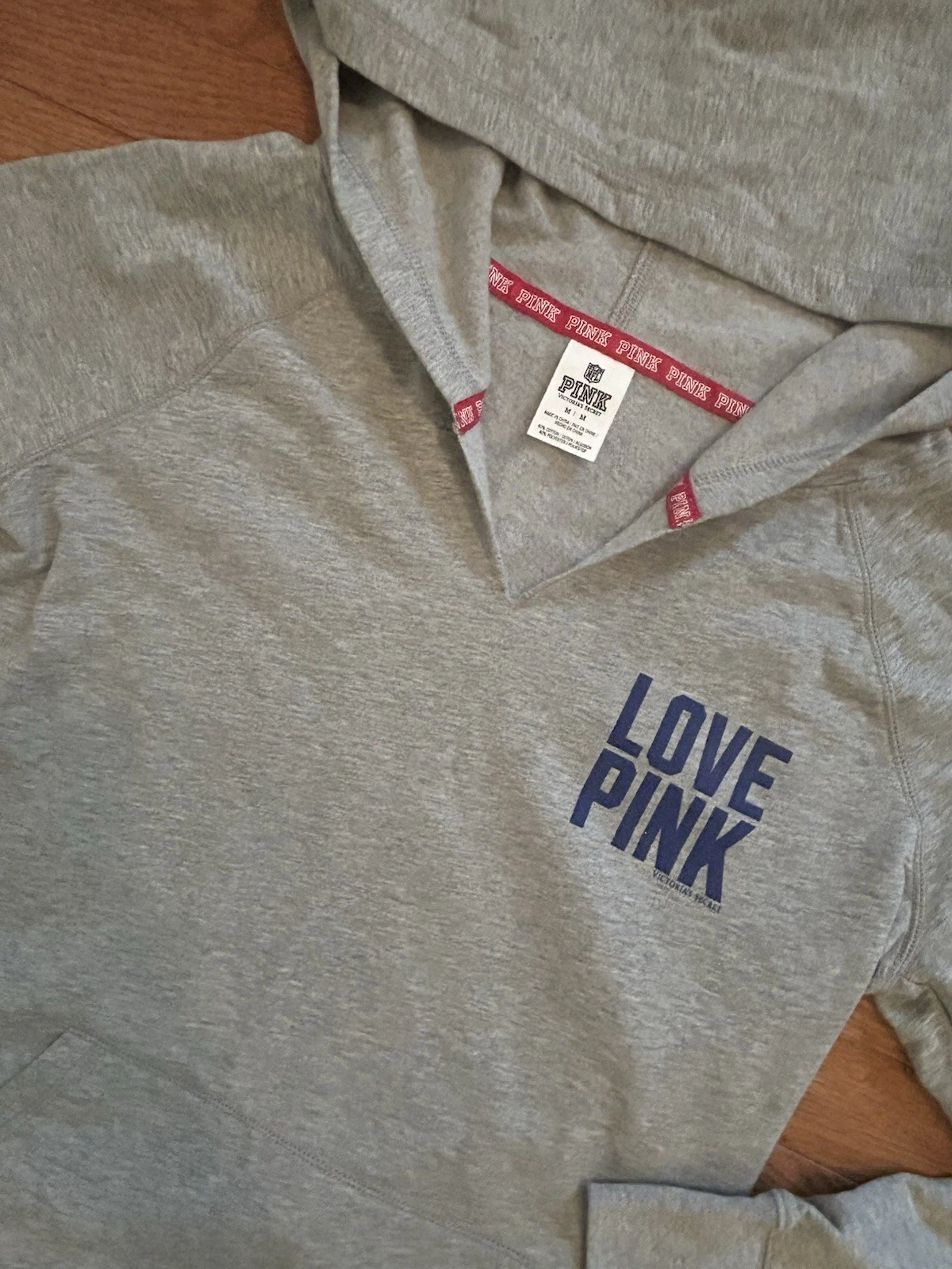 UNDERCOVER Felpa con cappuccio Victoria’s Secret ROSA New York Giants Score One More grigia super morbida