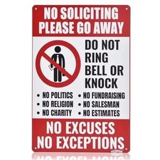 No Soliciting Sign for House,No Soliciting Signs for HomeDo Not Knock Please