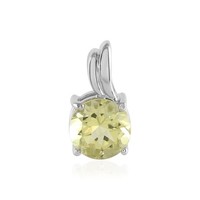 Cavill AnhäNger Limonen Quarz 1,96Ct 925 Silber Platin Rund Gelb
