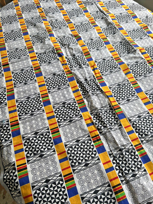 African Wax Print Cicam Creation De Sama Wood Fabric 46''W X100''L (2.78 yd)
