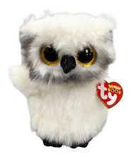 Ty Beanie Boos - Austin the Owl, Glitter Eyes, MWMT Stuffed Animal Toy