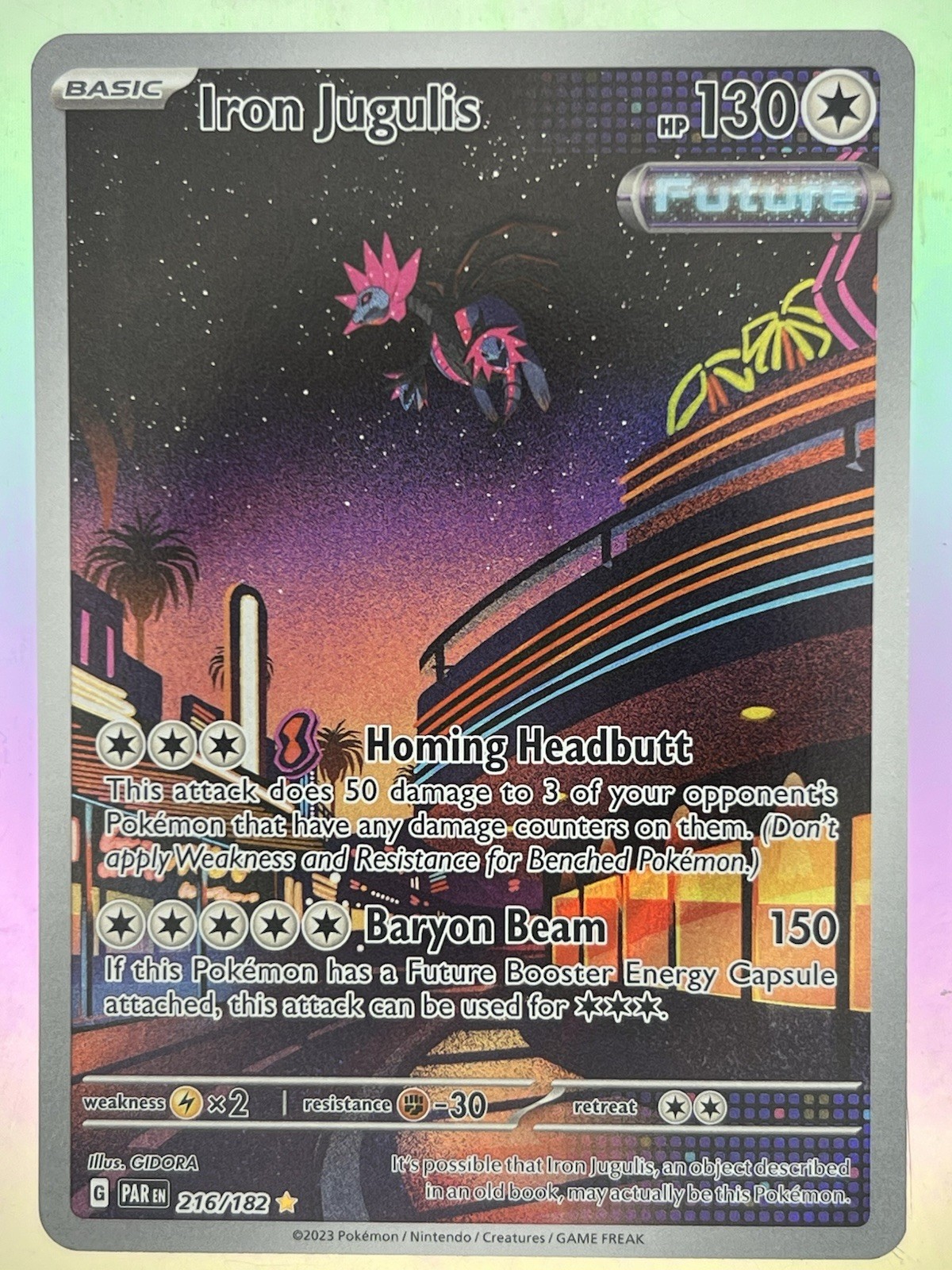 Iron Jugulis 216/182 Sv04: Paradox Rift Holo IR Illustration Rare TCG NM