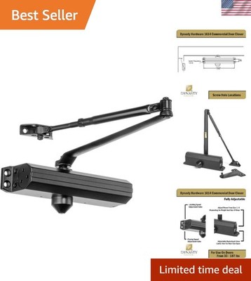 Durable Commercial Hydraulic Door Closer - Compact Bronze Finish, Easy Install