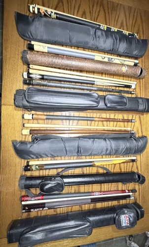 Pool Cue Stick lot McDermott Huebler players and more Billiard cues