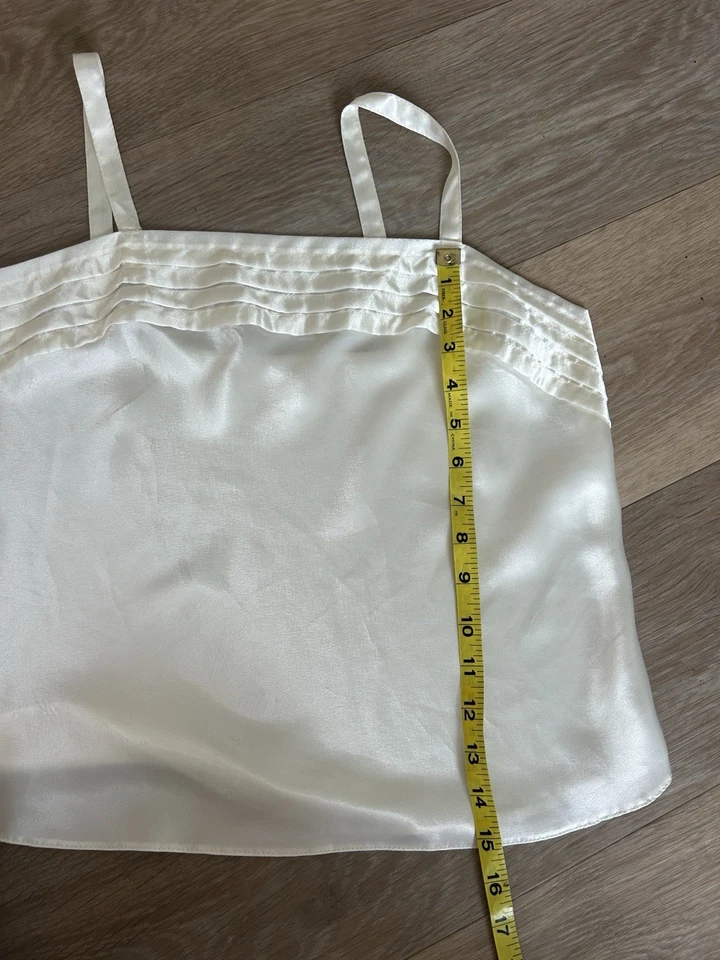 复古 Lucie Ann II 缎面吊带上衣象牙白 34 码美国制造内衣 — 第 4/4 张图片