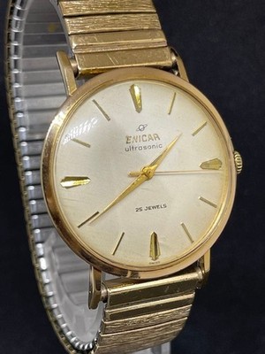 Enicar Ultrasonic 25 Jewel Timepiece Hand Wound Swiss Vintage Watch Rare
