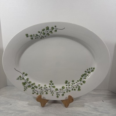 Martha Stewart Maidenhair Fern Oval Serving Platter 16.5'' Macy's Black Label EXC