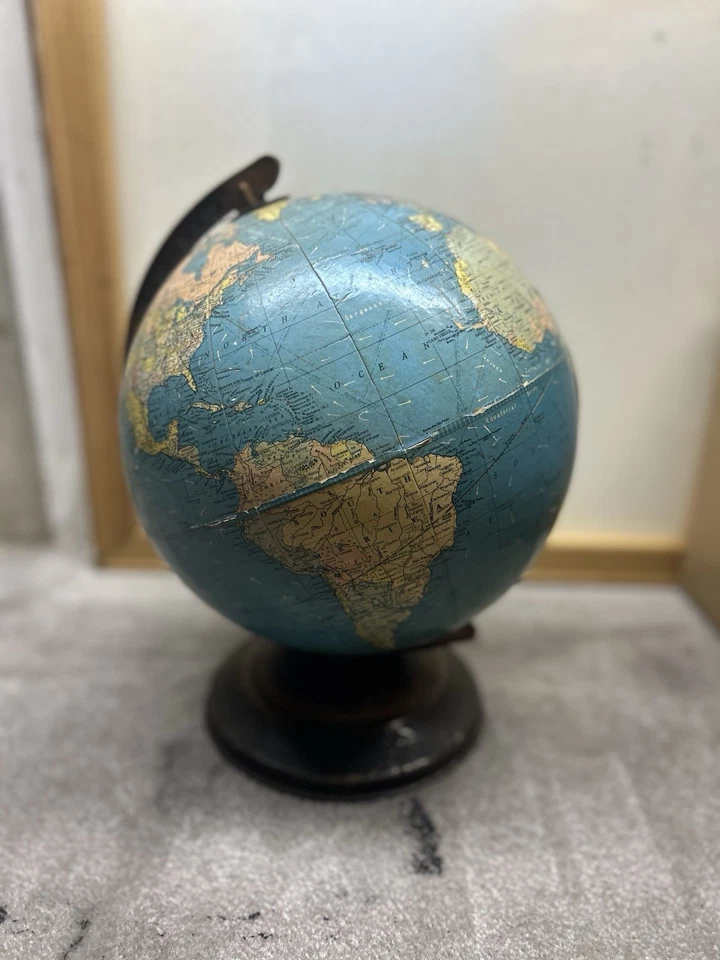 1930's 32” Replogle Standard Globe Rare Chicago,IL Art Deco Base 16.5" - Image 2 of 4